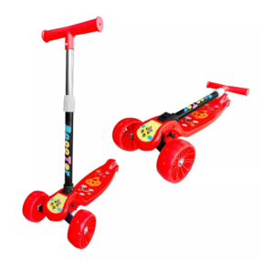 Monopatín Tripatín Estampado Con Luz Scooter Rojo